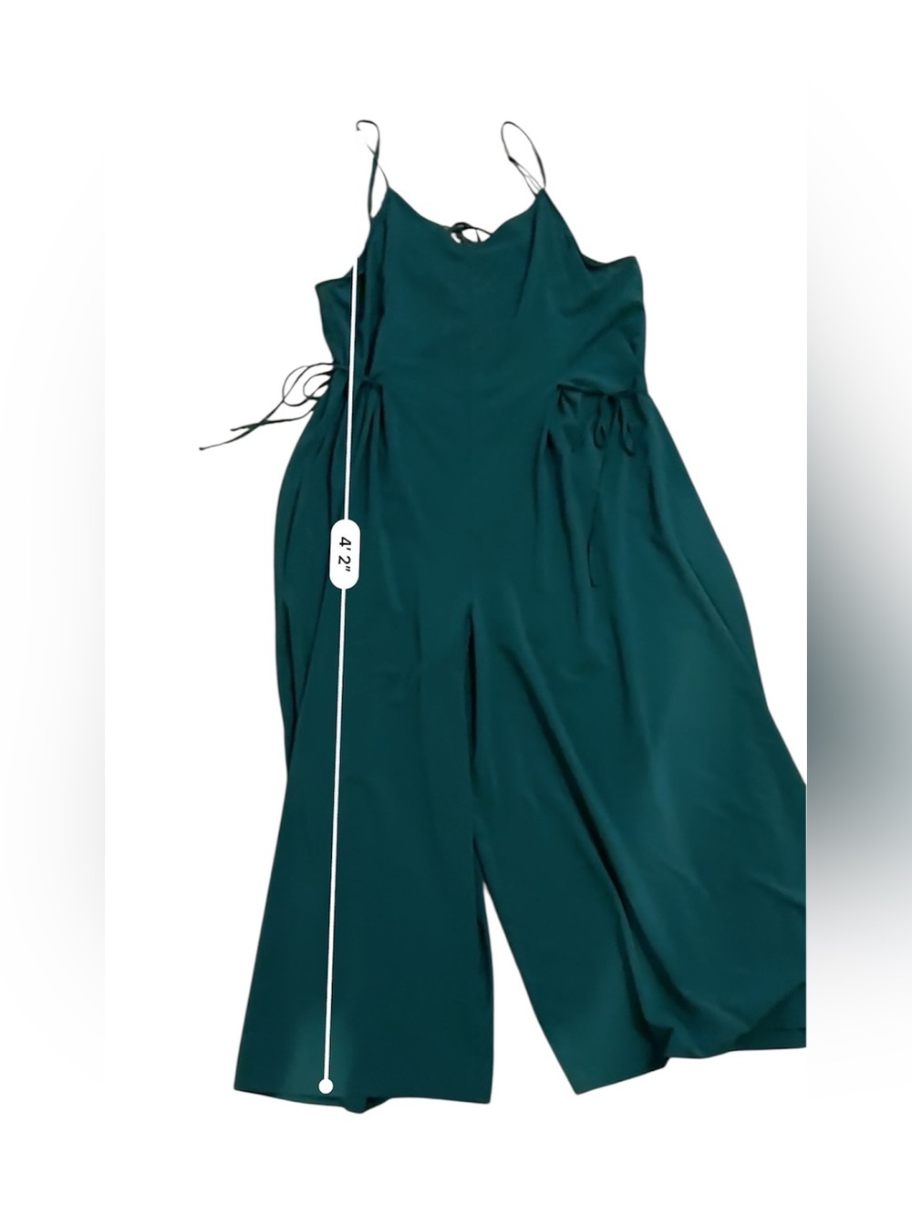 Athleta Teal Green Spaghetti-Strap Wide Leg Jumpsuit - Picture 8 of 9
